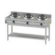 Gas wok hob with shelf, 3 burners